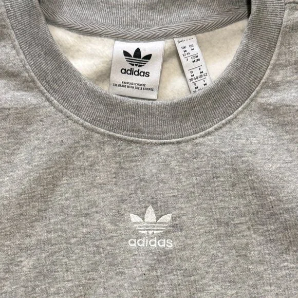 Adidas NWT Womans Light Gray Cropped Sweatshirt - Picture 4 of 5